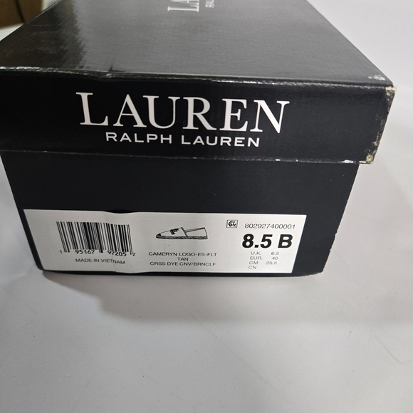 Lauren Ralph Lauren Cameryn Canvas & Leather Espadrilles Flats Logo 8.5 NIB - Picture 10 of 11